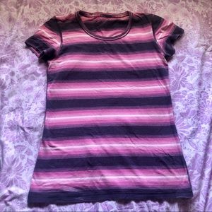 Lululemon | Purple Striped Wicking Top (size 10)